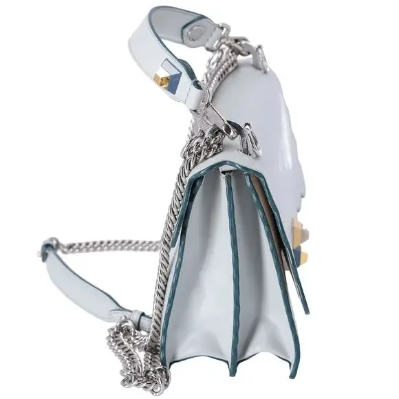 FENDI KAN I Shoulder Bag 8BT283 Light Gray Leather - Picture 8 of 8